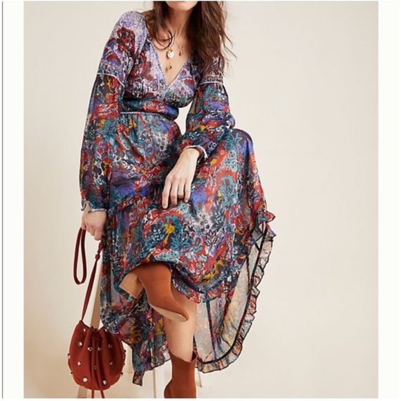 Anthropologie Maeve Annabella Maxi Dress, Size 0 (Relaxed fit & fits like a 2-4) - Picture 3 of 10
